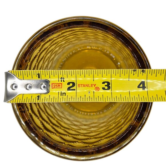 Vintage Amber Apothecary Glass Jar Lid MCM Quilted Diamond Pinecone Finial 7.5" - Picture 12 of 12